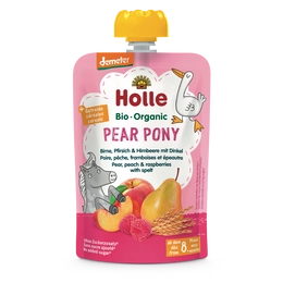 Holle Bio Pear Pony - Tasak körte, őszibarack, málna tönköllyel