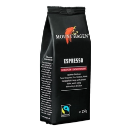 Mount Hagen Bio Koffeinmentes Espresso kávé, őrölt - Fairtrade 250g