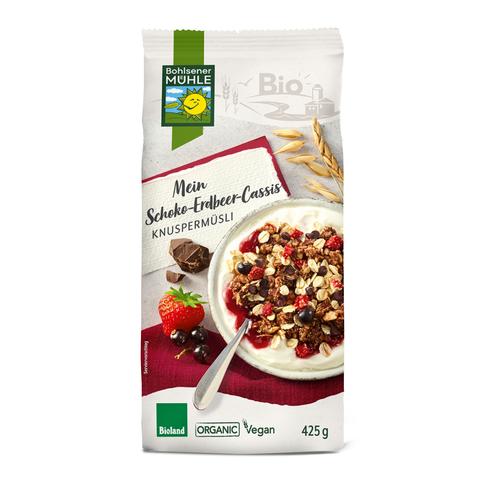 Bohlsener Mühle Bio Csokoládés-epres-feketeribizlis müzli 425g