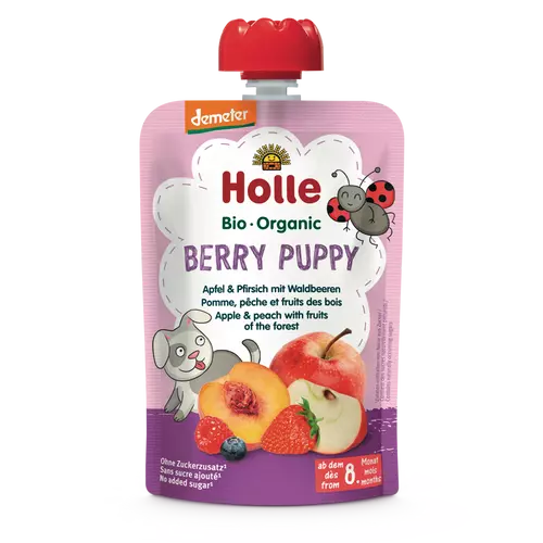 Holle Bio Berry Puppy - Tasak alma, őszibarack erdei gyümölcsökkel
