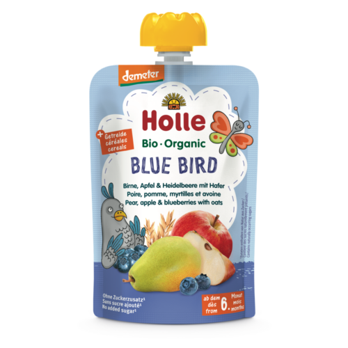 Holle Bio Blue Bird - Tasak körte, alma és áfonya zabbal