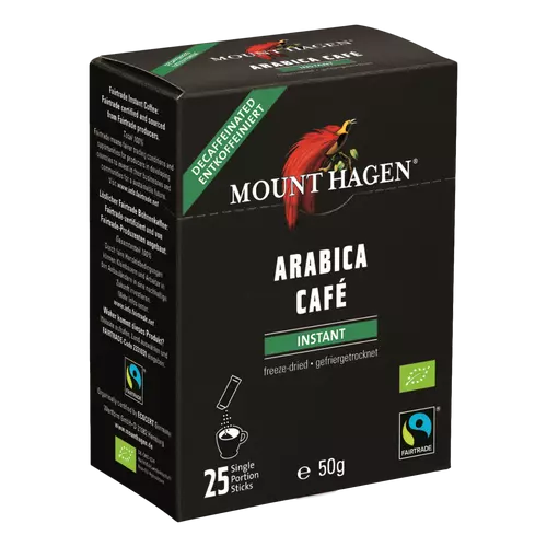 Mount Hagen Bio Koffeinmentes instant kávé adagok 25 x 2g