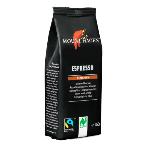 Mount Hagen bio Espresso kávé FairTrade őrölt 250g
